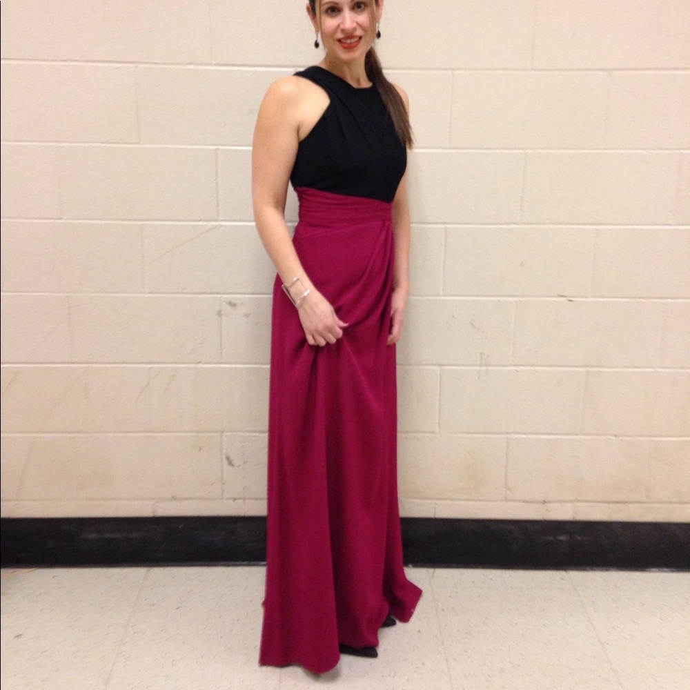 Black and fuchsia gown/ dress.